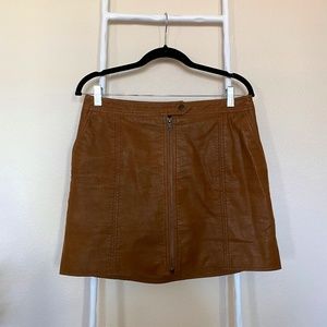 Free People Real Suede Brown Mini Skirt Size 10